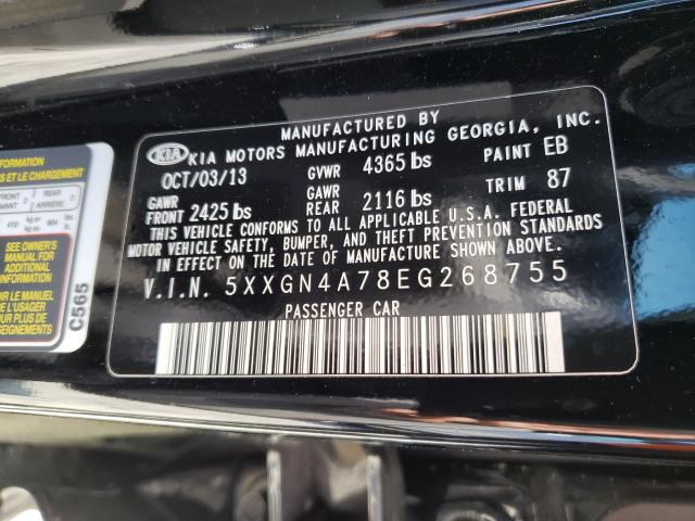 Photo 9 VIN: 5XXGN4A78EG268755 - KIA OPTIMA EX 