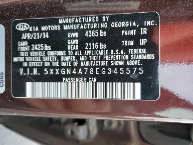 Photo 11 VIN: 5XXGN4A78EG345575 - KIA OPTIMA EX 