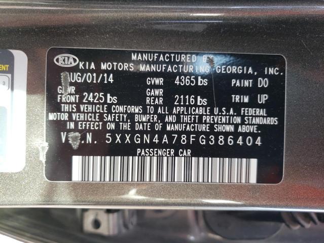 Photo 9 VIN: 5XXGN4A78FG386404 - KIA OPTIMA EX 