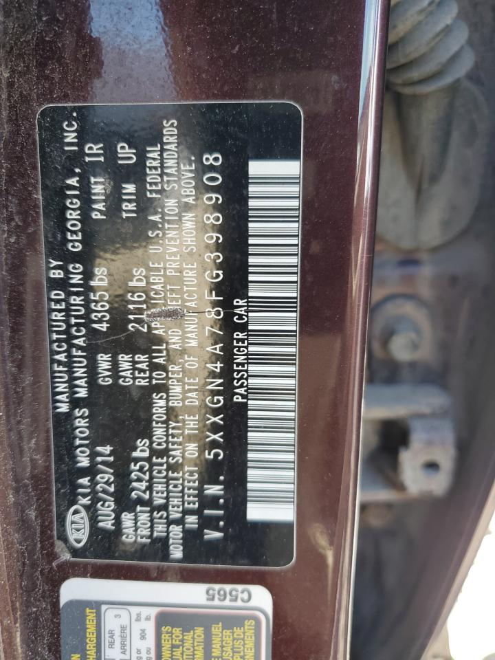 Photo 11 VIN: 5XXGN4A78FG398908 - KIA OPTIMA 