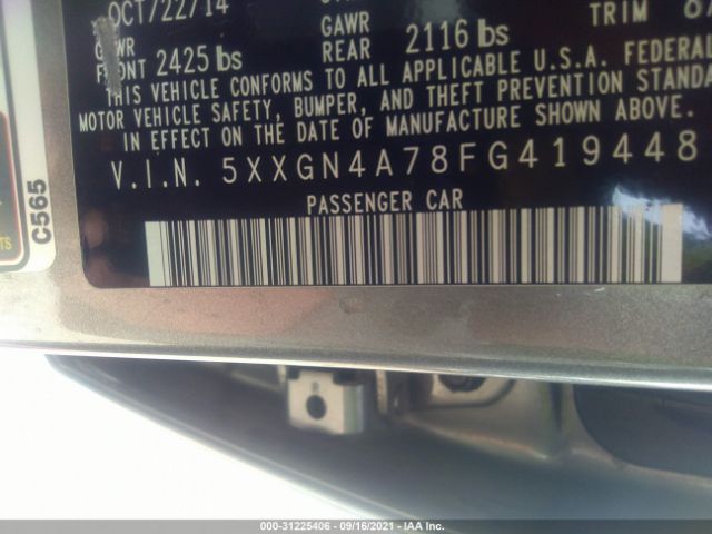 Photo 8 VIN: 5XXGN4A78FG419448 - KIA OPTIMA 