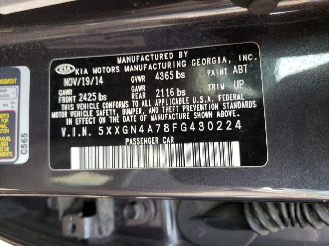 Photo 9 VIN: 5XXGN4A78FG430224 - KIA OPTIMA 