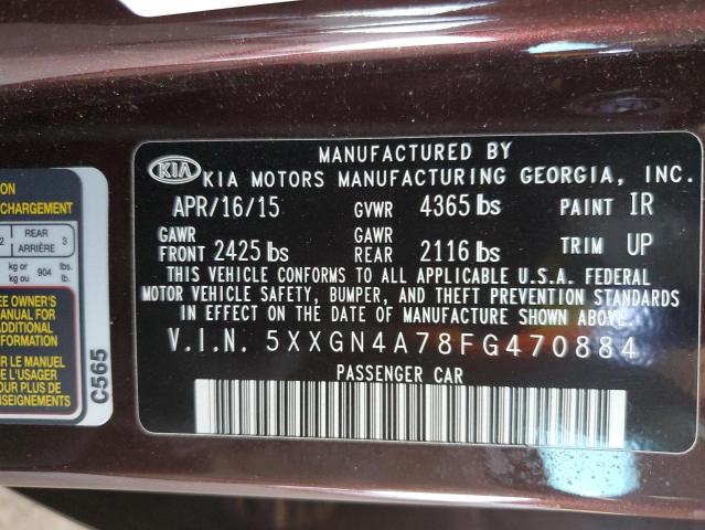 Photo 11 VIN: 5XXGN4A78FG470884 - KIA OPTIMA EX 