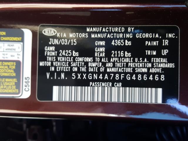 Photo 9 VIN: 5XXGN4A78FG486468 - KIA OPTIMA EX 