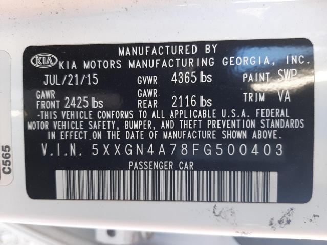 Photo 9 VIN: 5XXGN4A78FG500403 - KIA OPTIMA EX 