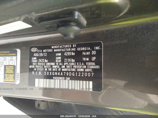 Photo 8 VIN: 5XXGN4A79DG122007 - KIA OPTIMA 