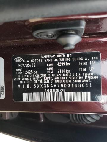 Photo 9 VIN: 5XXGN4A79DG148011 - KIA OPTIMA EX 