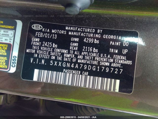 Photo 8 VIN: 5XXGN4A79DG179727 - KIA OPTIMA 