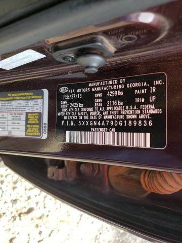 Photo 9 VIN: 5XXGN4A79DG189836 - KIA OPTIMA EX 