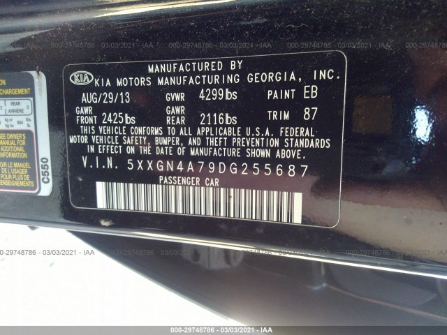 Photo 8 VIN: 5XXGN4A79DG255687 - KIA OPTIMA 