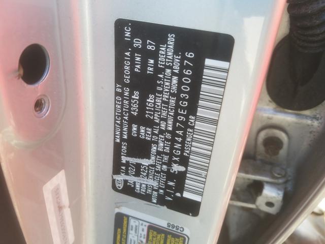 Photo 9 VIN: 5XXGN4A79EG300676 - KIA OPTIMA EX 