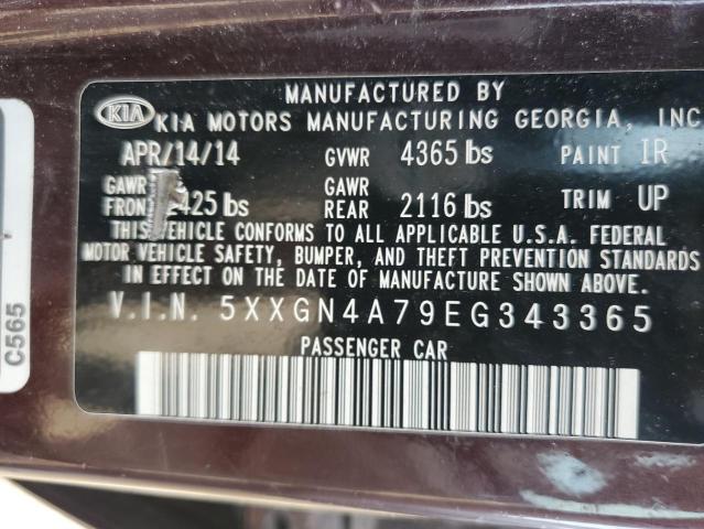 Photo 11 VIN: 5XXGN4A79EG343365 - KIA OPTIMA EX 