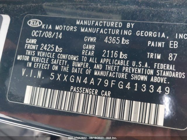 Photo 8 VIN: 5XXGN4A79FG413349 - KIA OPTIMA 