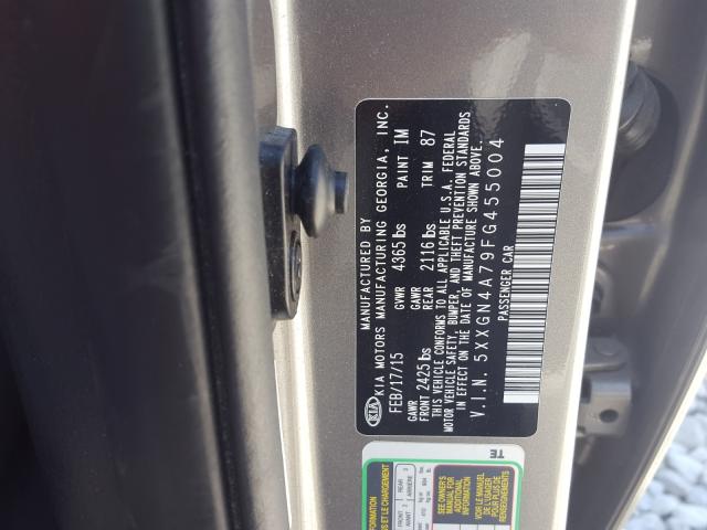 Photo 9 VIN: 5XXGN4A79FG455004 - KIA OPTIMA EX 