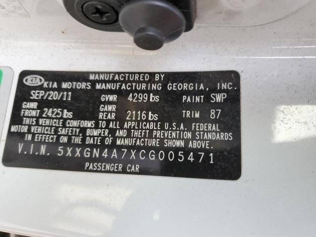 Photo 11 VIN: 5XXGN4A7XCG005471 - KIA OPTIMA EX 