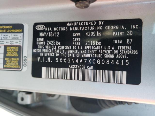 Photo 9 VIN: 5XXGN4A7XCG084415 - KIA OPTIMA EX 