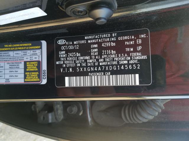 Photo 9 VIN: 5XXGN4A7XDG145652 - KIA OPTIMA 