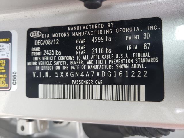 Photo 9 VIN: 5XXGN4A7XDG161222 - KIA OPTIMA 