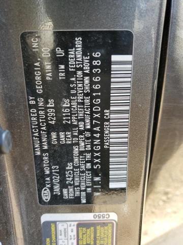 Photo 9 VIN: 5XXGN4A7XDG166386 - KIA OPTIMA EX 