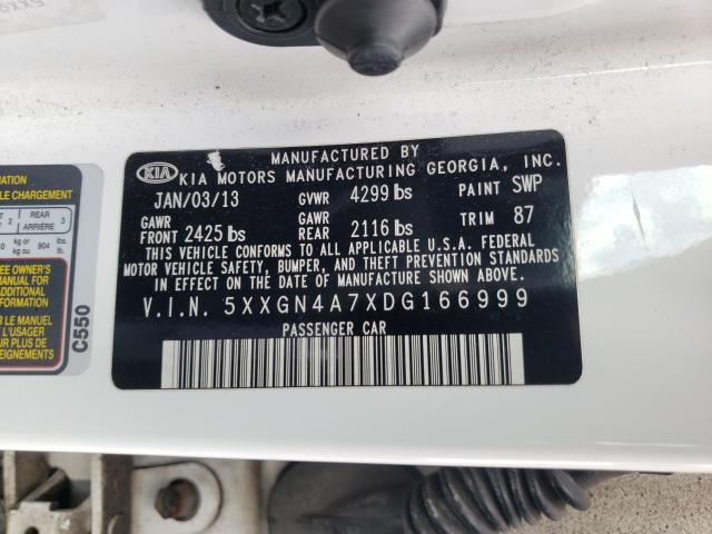 Photo 9 VIN: 5XXGN4A7XDG166999 - KIA OPTIMA EX 