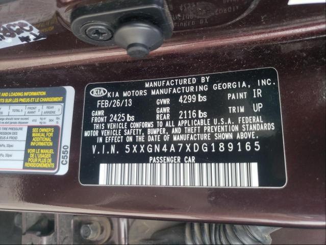 Photo 9 VIN: 5XXGN4A7XDG189165 - KIA OPTIMA EX 