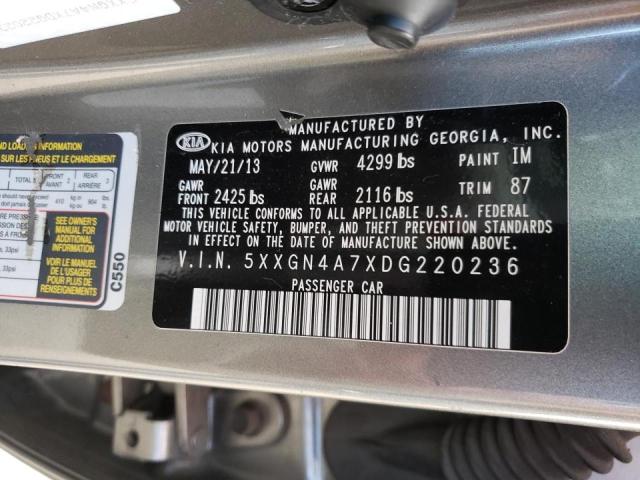 Photo 9 VIN: 5XXGN4A7XDG220236 - KIA OPTIMA EX 