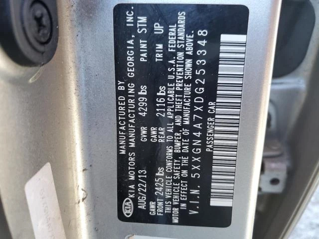 Photo 11 VIN: 5XXGN4A7XDG253348 - KIA OPTIMA EX 