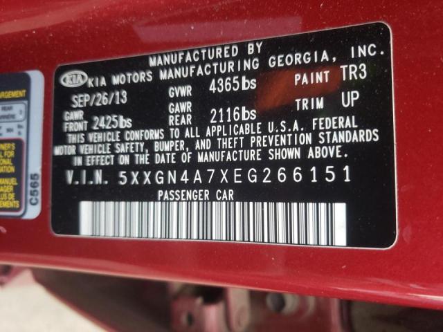 Photo 9 VIN: 5XXGN4A7XEG266151 - KIA OPTIMA EX 