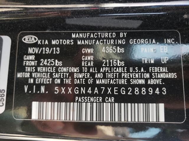 Photo 9 VIN: 5XXGN4A7XEG288943 - KIA OPTIMA EX 