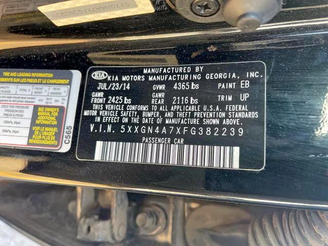 Photo 9 VIN: 5XXGN4A7XFG382239 - KIA OPTIMA EX 