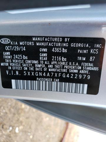 Photo 11 VIN: 5XXGN4A7XFG422979 - KIA OPTIMA 