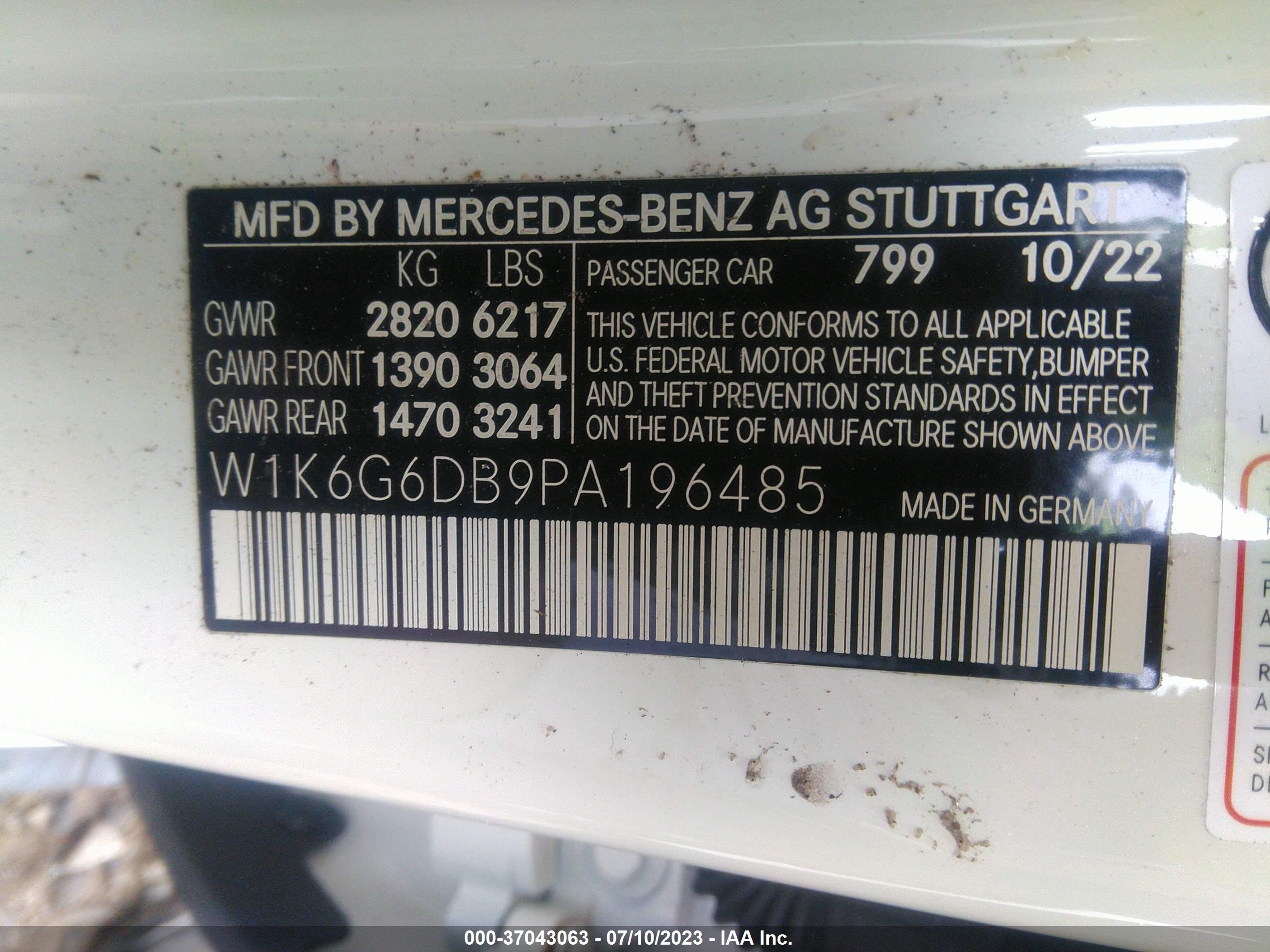 Photo 9 VIN: 5XXGN4A7XFG452919 - MERCEDES-BENZ S-KLASSE 