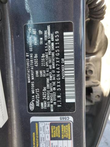 Photo 11 VIN: 5XXGN4A7XFG511659 - KIA OPTIMA 