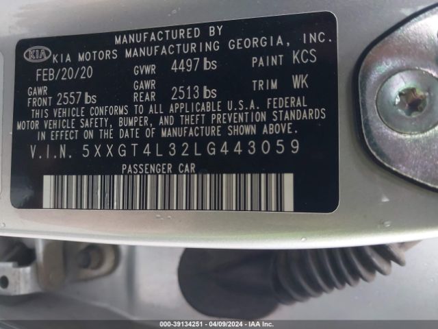 Photo 8 VIN: 5XXGP4L32LG443059 - KIA OPTIMA 