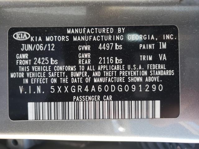 Photo 9 VIN: 5XXGR4A60DG091290 - KIA OPTIMA SX 