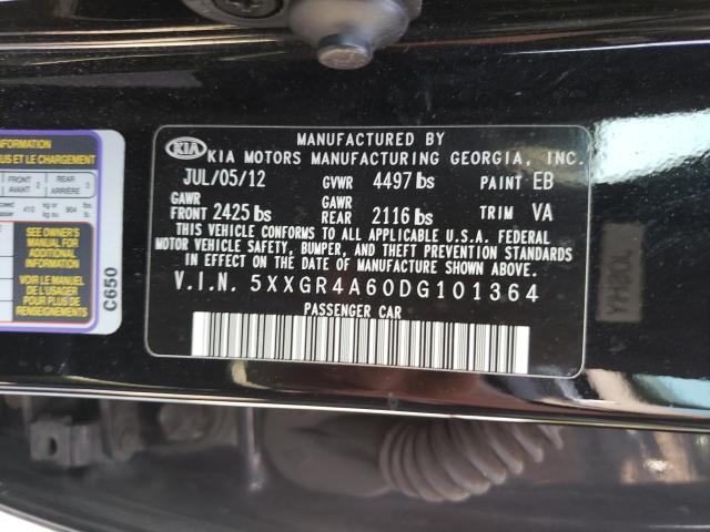 Photo 9 VIN: 5XXGR4A60DG101364 - KIA OPTIMA SX 