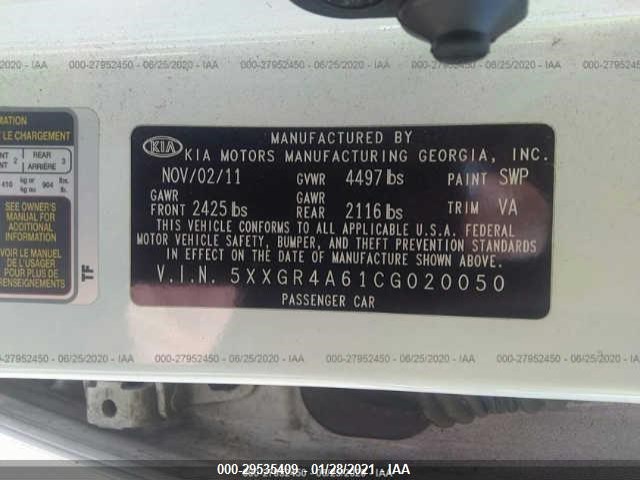 Photo 8 VIN: 5XXGR4A61CG020050 - KIA OPTIMA 