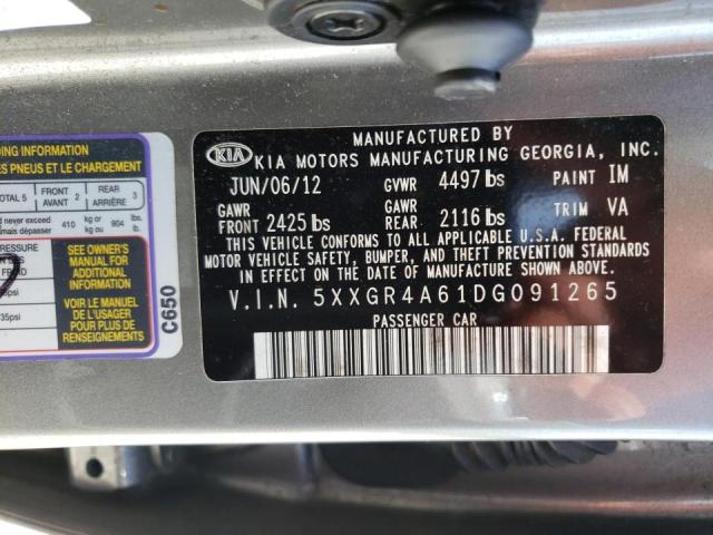 Photo 9 VIN: 5XXGR4A61DG091265 - KIA OPTIMA SX 