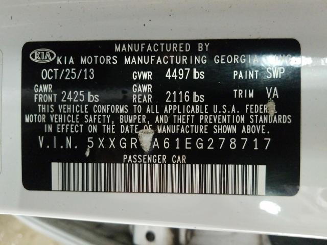 Photo 9 VIN: 5XXGR4A61EG278717 - KIA OPTIMA SX 