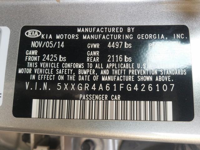 Photo 9 VIN: 5XXGR4A61FG426107 - KIA OPTIMA SX 