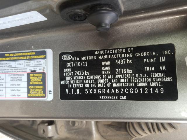 Photo 9 VIN: 5XXGR4A62CG012149 - KIA OPTIMA SX 