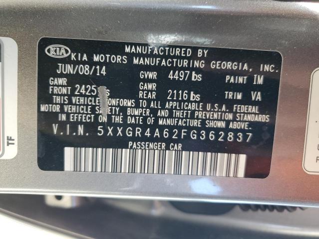 Photo 12 VIN: 5XXGR4A62FG362837 - KIA OPTIMA 