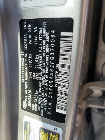 Photo 11 VIN: 5XXGR4A62FG370064 - KIA OPTIMA SX 