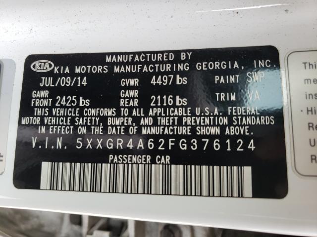 Photo 9 VIN: 5XXGR4A62FG376124 - KIA OPTIMA SX 