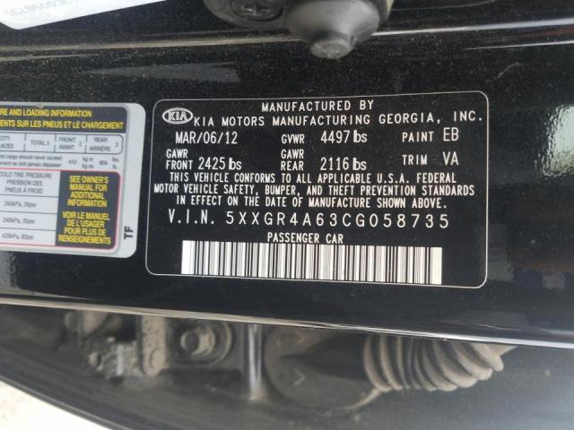 Photo 11 VIN: 5XXGR4A63CG058735 - KIA OPTIMA SX 