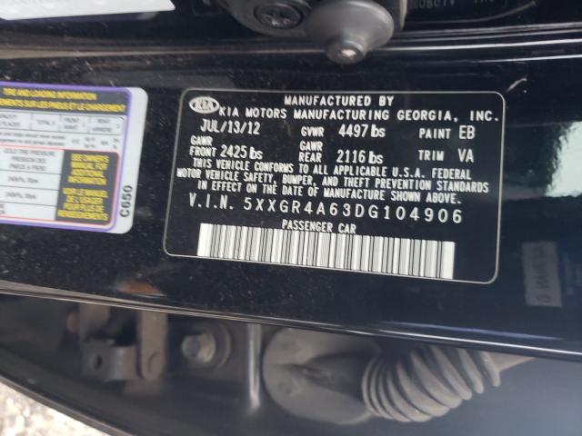 Photo 9 VIN: 5XXGR4A63DG104906 - KIA OPTIMA SX 