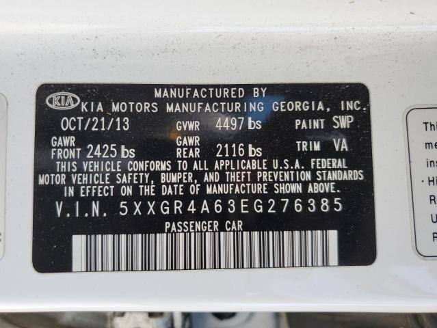 Photo 11 VIN: 5XXGR4A63EG276385 - KIA OPTIMA SX 