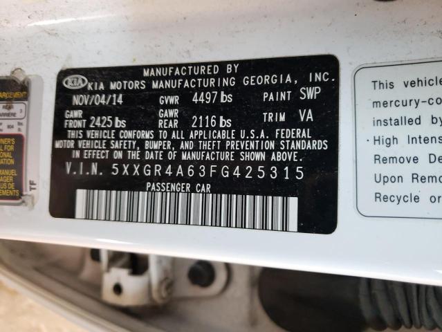 Photo 11 VIN: 5XXGR4A63FG425315 - KIA OPTIMA SX 