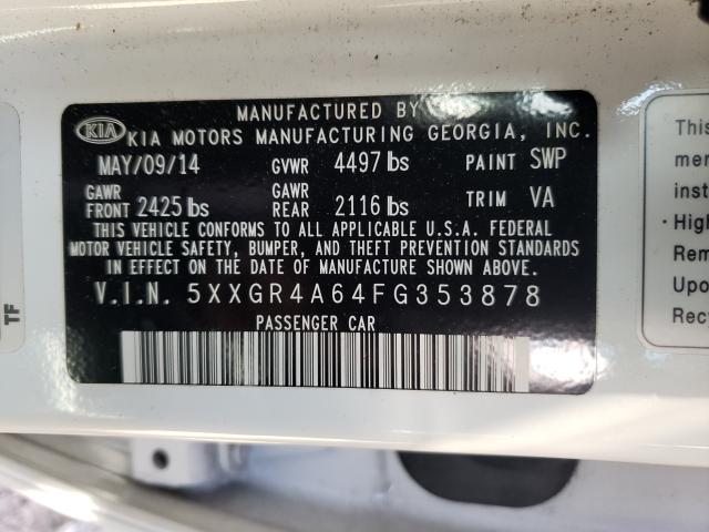 Photo 9 VIN: 5XXGR4A64FG353878 - KIA OPTIMA SX 