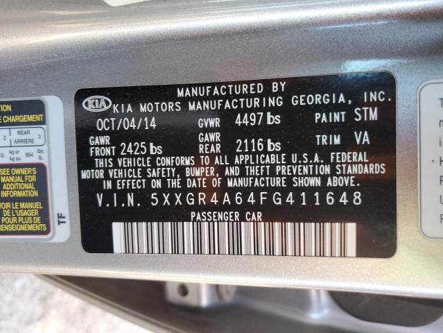 Photo 9 VIN: 5XXGR4A64FG411648 - KIA OPTIMA SX 